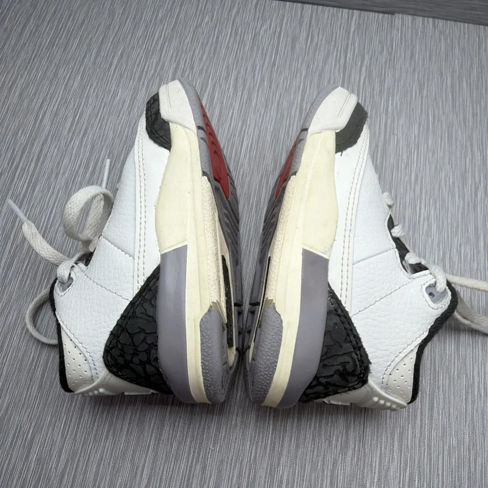 Nike Air Jordan 3 Retro TD‎ White Black Red Toddler Shoes 6C DM0968-106